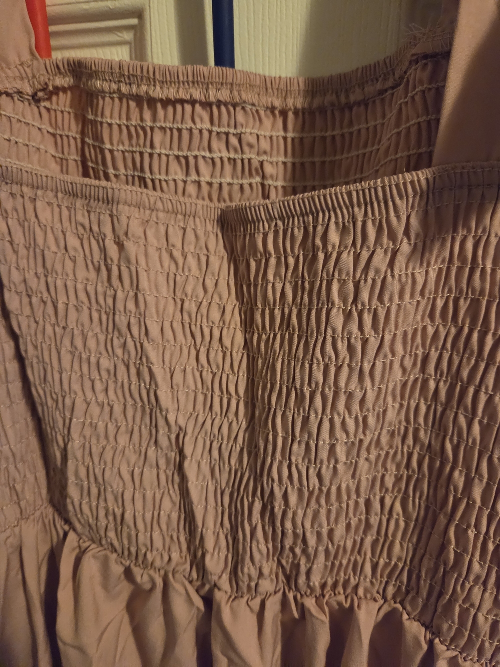 Smocked Strapless Dress in Dusty Rose